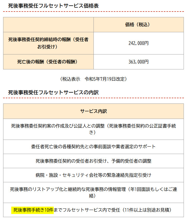 死後事務委任契約プラン